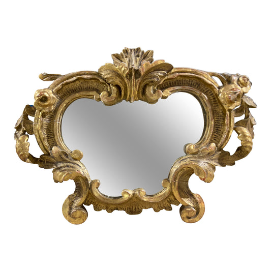Petite Italian Antique Gilt Mirror