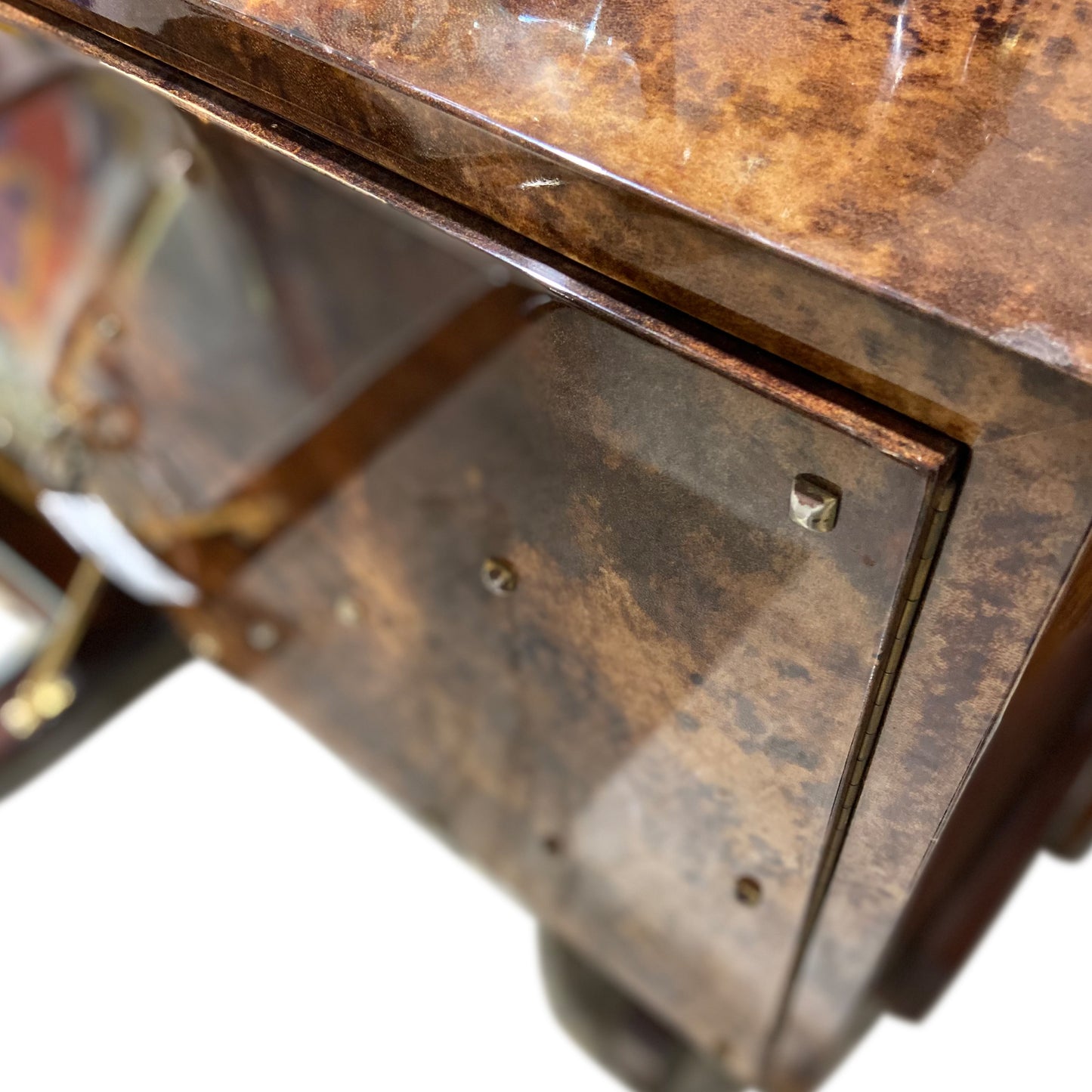 Aldo Tura Stained Goat Skin Studded Bar