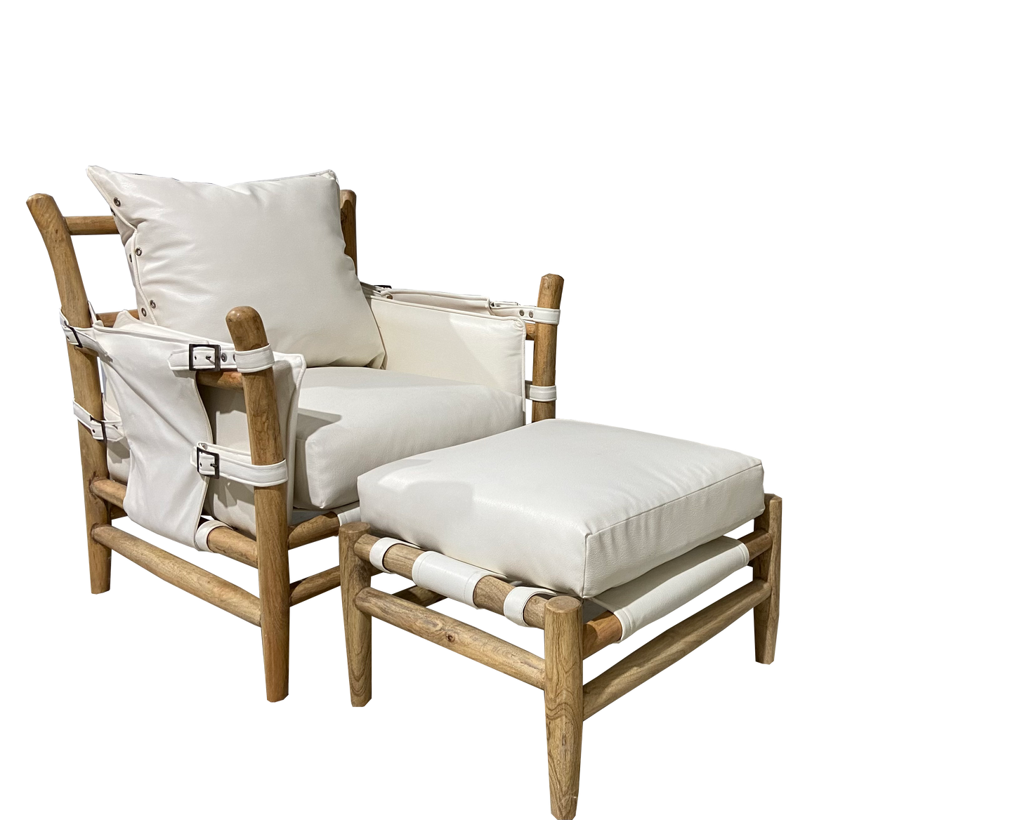 Ro Sham Beaux Zuma Indoor/Outdoor Leather Chair and Ottoman