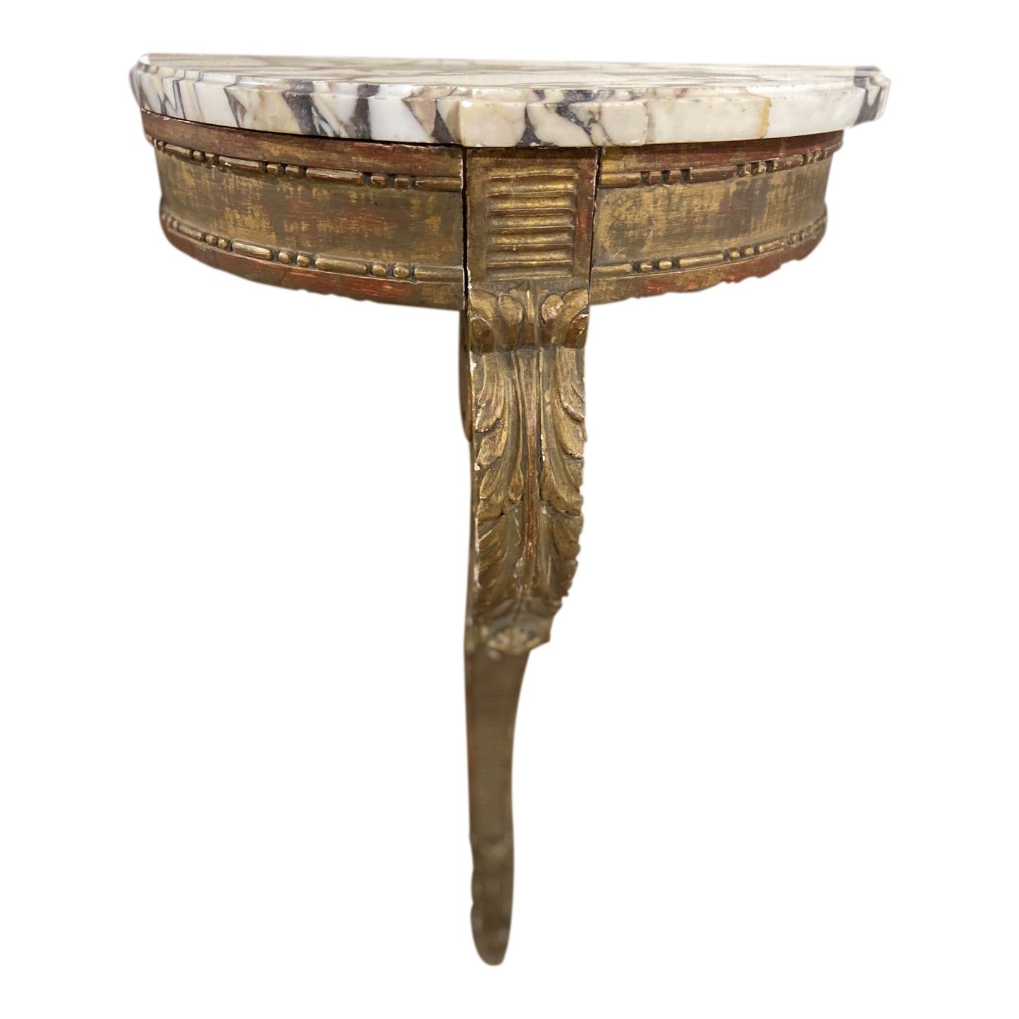 Gold Demi-lune Marble Top Table
