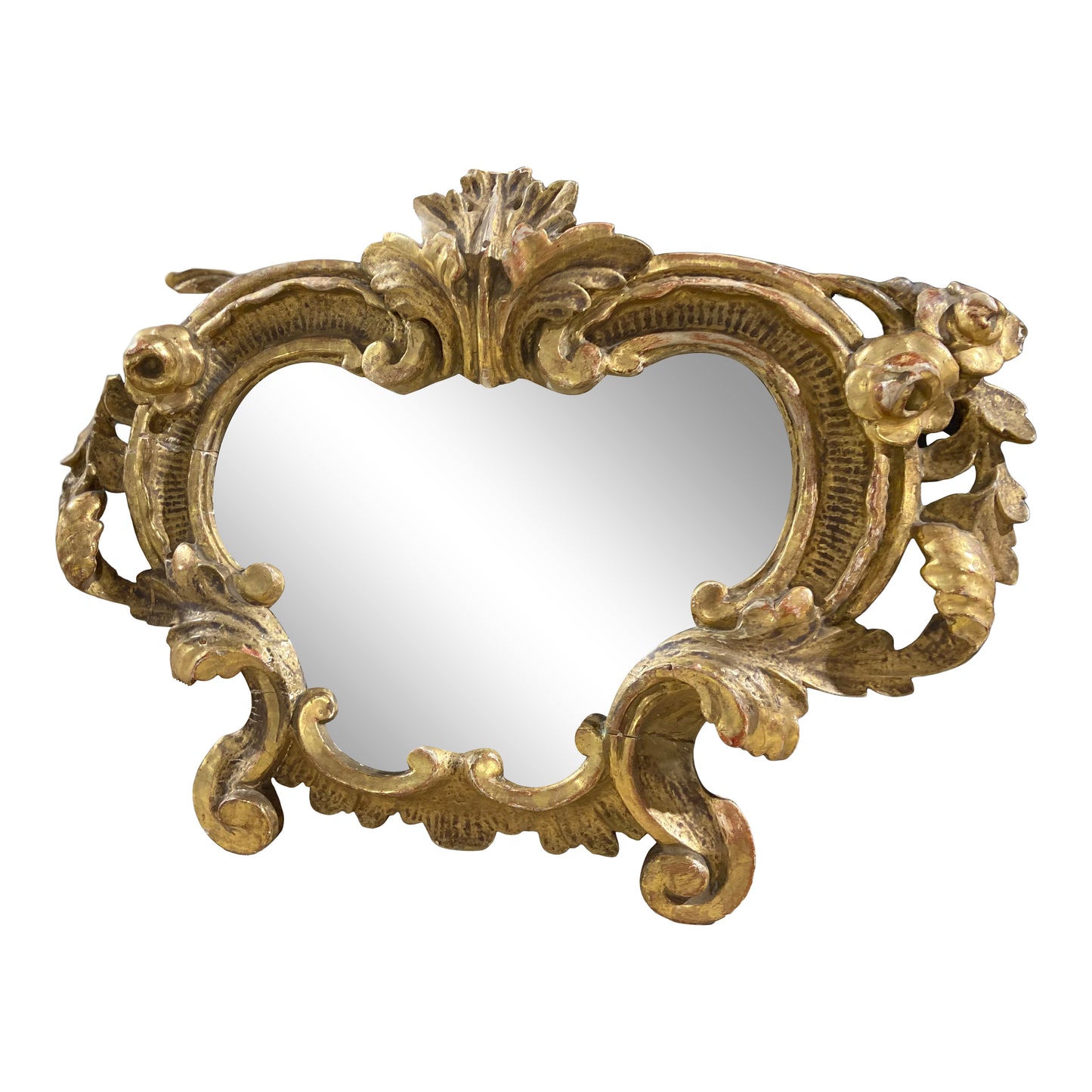 Petite Italian Antique Gilt Mirror