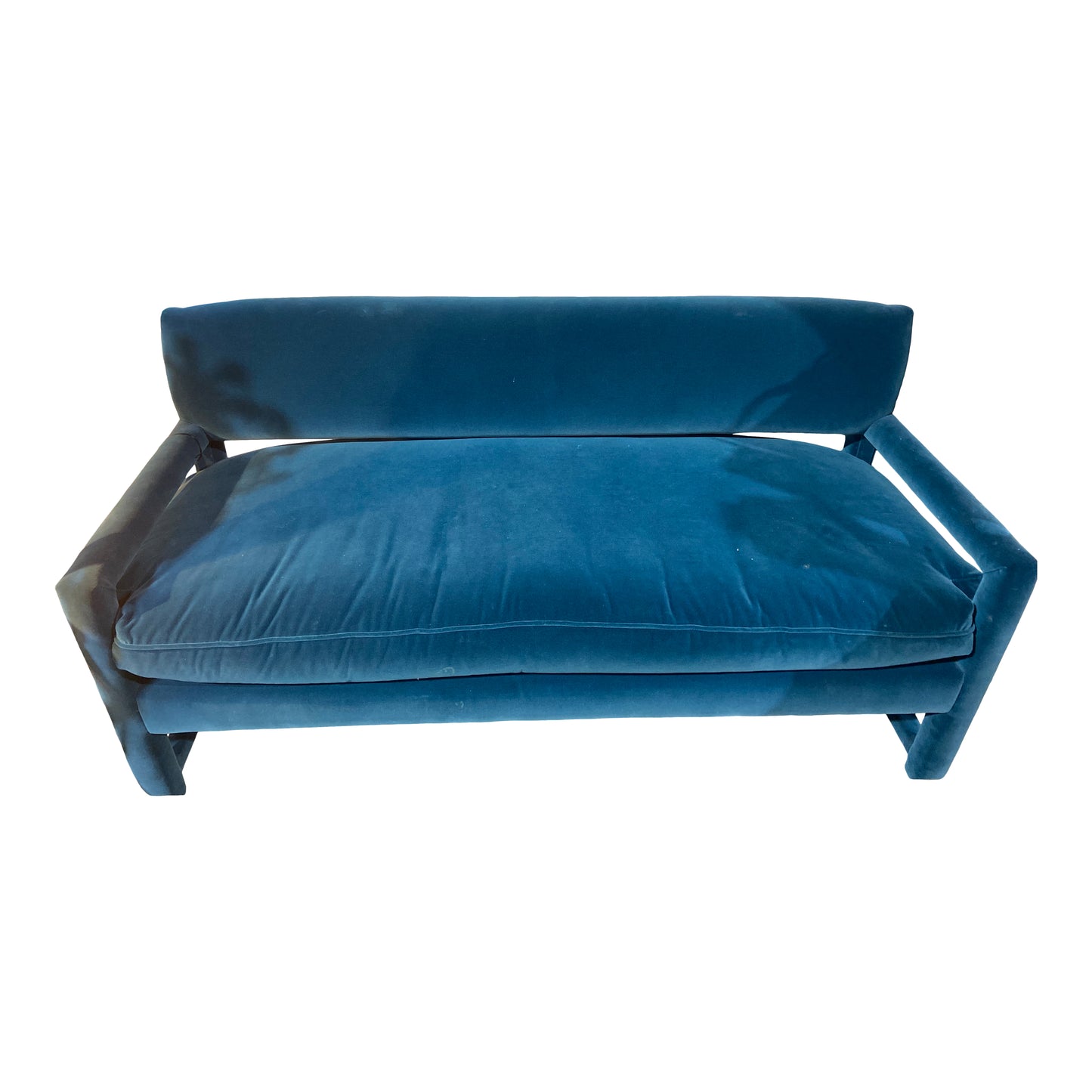 Milners Blue Velvet Sofa