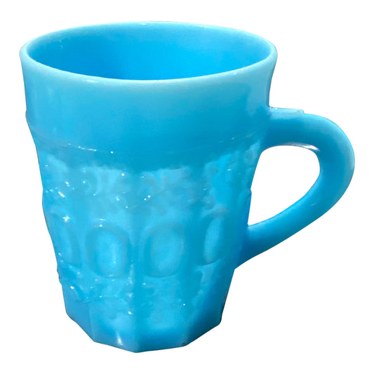 Blue Pressed Glass Mug