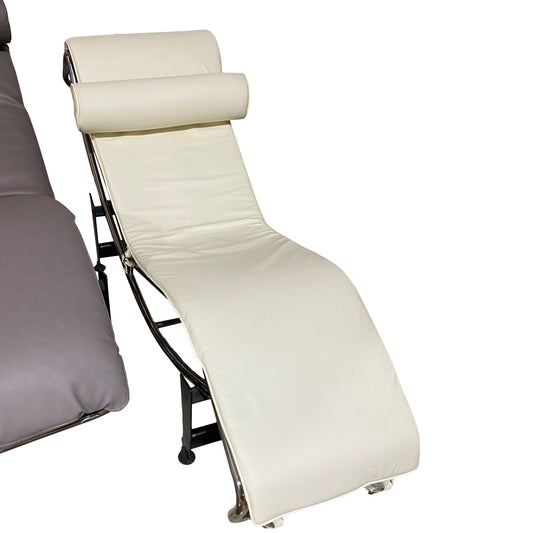 White Leather Le Corbusier Replica Chaise