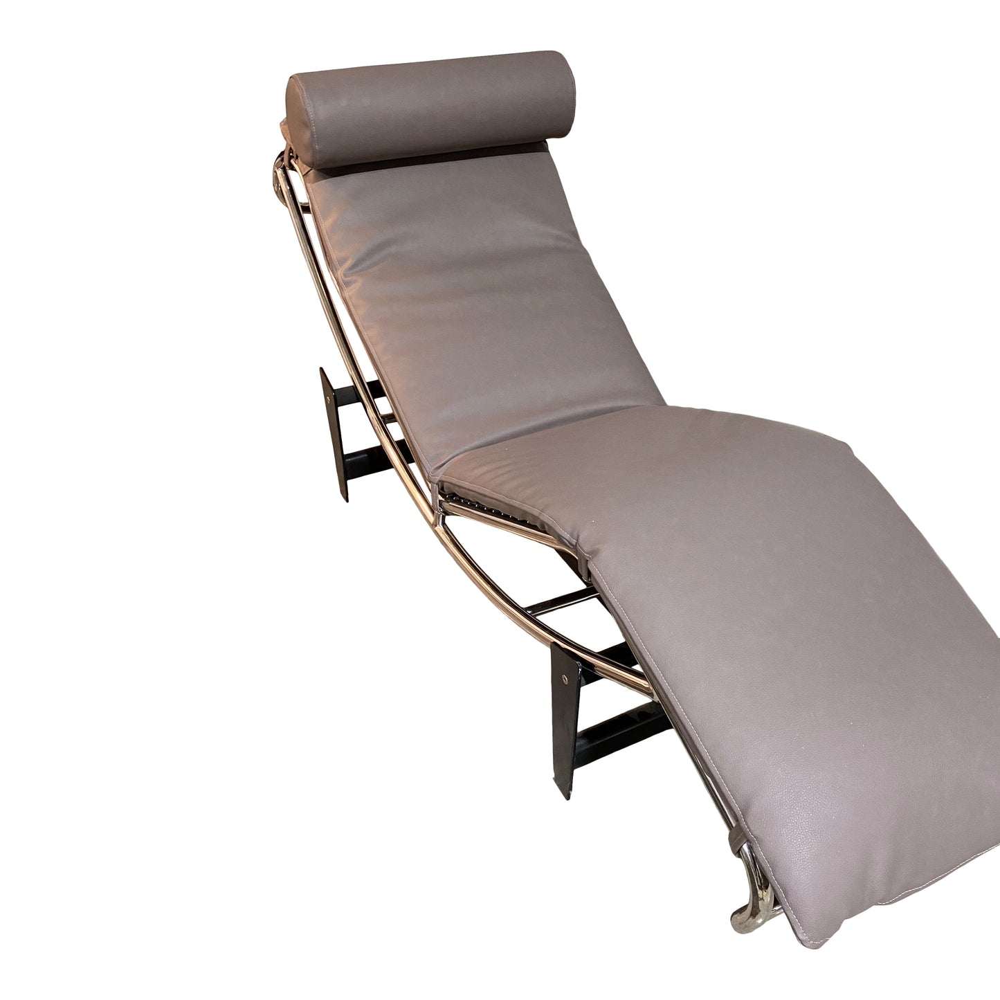 Gray Leather Le Corbusier Replica Chaise