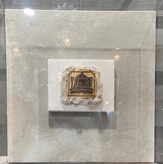 Antique Fragment Double Mounted on Velvet with Quartz